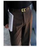 ITOOH Stylish Casual Belt Suit Pants