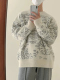 Itooh Textured Printed Pattern Thickened Sweater