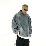 ITOOH Washed Hooded Denim Sweatshirt