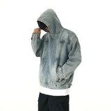 ITOOH Washed Hooded Denim Sweatshirt