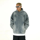 ITOOH Washed Hooded Denim Sweatshirt