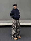 ITOOH Wide Leg Camouflage Cargo Pants