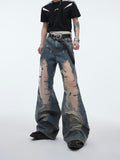 Itooh Mesh Hollow Retro Gradient Jeans