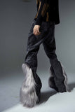 Itooh High Street Washed Distressed Furry Jeans