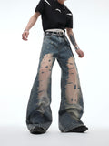 Itooh Mesh Hollow Retro Gradient Jeans