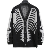 ITOOH 2024 Fall Fashion  Harajuku retro men's skull printed long sleeve cardigan sweater cardigan V-neck button down coat y2k sweater vintage sweater