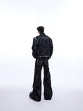 Itooh Metal Rivet Design Graffiti Denim Jacket + Jeans