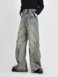 Itooh Deconstructed Raw-edge Paneled Bootcut Jeans