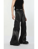 Itooh High Street Big Pocket Deconstructed Wide Leg Jeans