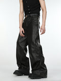 Itooh Deconstructed Three-dimensional Black Leather Pants