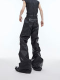 Itooh Punk Metal Zipper Leather Pants