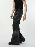 Itooh High Street Big Pocket Deconstructed Wide Leg Jeans