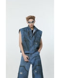 Itooh Retro Washed Distressed Denim Suit