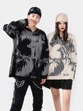 ITOOH 2024 Fall Fashion  Harajuku Y2k O Neck Knitted Sweater For Male Trendy Street Long Sleeve Oversize Pullover Jumper Autumn Casual Loose Knit Blouse