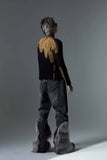 Itooh High Street Washed Distressed Furry Jeans