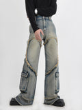 Itooh Heavy Washed Raw Edge Jeans