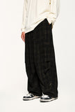 ITOOH Vintage Plaid Wide Leg Pants