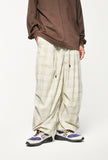 ITOOH Vintage Plaid Wide Leg Pants