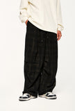 ITOOH Vintage Plaid Wide Leg Pants