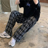 ITOOH Plaid Casual Trousers Pants