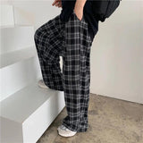 ITOOH Plaid Casual Trousers Pants