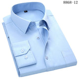 ITOOH 4XL 5XL 6XL 7XL 8XL Large Size Men&#39;s Business Casual Long Sleeved Shirt White Blue Black Smart Male Social Dress Shirts For Plus