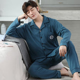 ITOOH 100% Cotton Pijama for Men Plaid Autumn Winter Sleepwear Pajamas Pyjamas Set 3XL Casual Striped Male Homewear Home Clothes