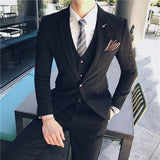 ITOOH ( Jacket + Vest + Pants ) Boutique Fashion Mens Plaid Casual Business Suit High-end Social Formal Suit 3 Pcs Set Groom Wedding