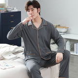 ITOOH 100% Cotton Pijama for Men Plaid Autumn Winter Sleepwear Pajamas Pyjamas Set 3XL Casual Striped Male Homewear Home Clothes