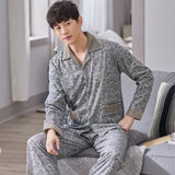 ITOOH 100% Cotton Pijama for Men Plaid Autumn Winter Sleepwear Pajamas Pyjamas Set 3XL Casual Striped Male Homewear Home Clothes